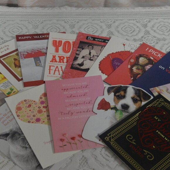 Valentines Day Cards 15 Various Brand New with Envelopes - Picture 2 of 12